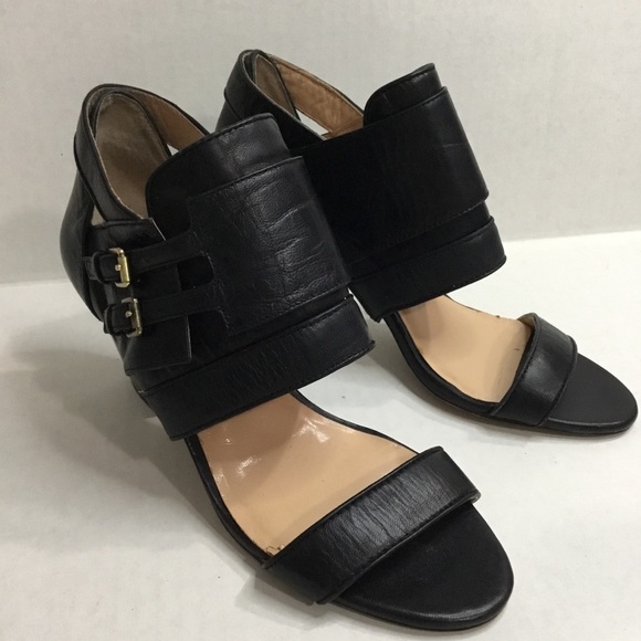 BCBGeneration Black Leather Ankle Strap Heel/Pump - Picture 4 of 14